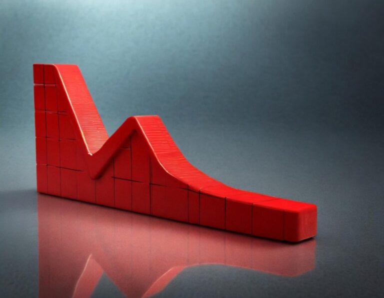 Crvena grafika koja ide prema dolje